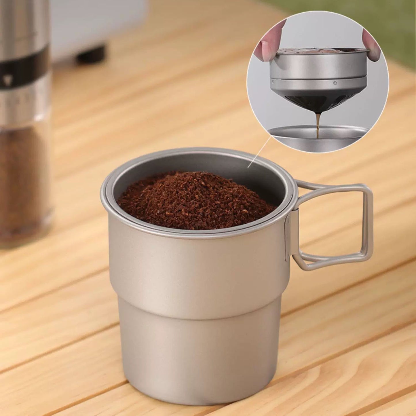 Titanium Camping Coffee Cup (Optional Coffee Filter)