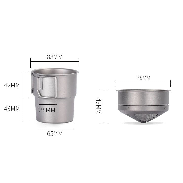 Titanium Camping Coffee Cup (Optional Coffee Filter)